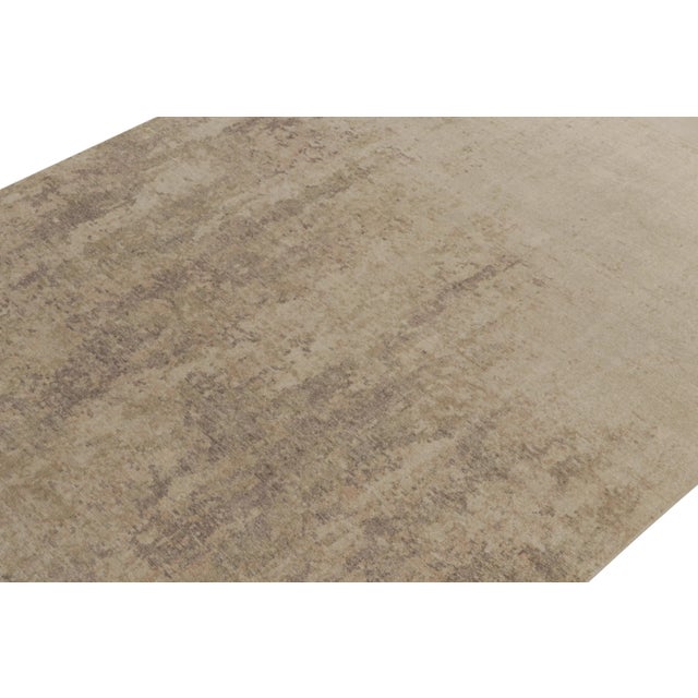 2010s Rug & Kilim’s Abstract Rug in Beige-Brown Distressed Style For Sale - Image 5 of 7