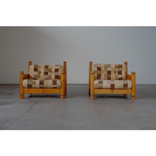 Pine Lounge Chairs by Uno and Osten Kristiansson, 1970s, Set of 2 For Sale - Image 3 of 9