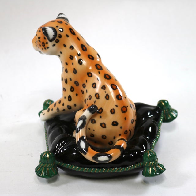 Realism 1990s Lynn Chase Porcelain Leopard Figurine For Sale - Image 3 of 9