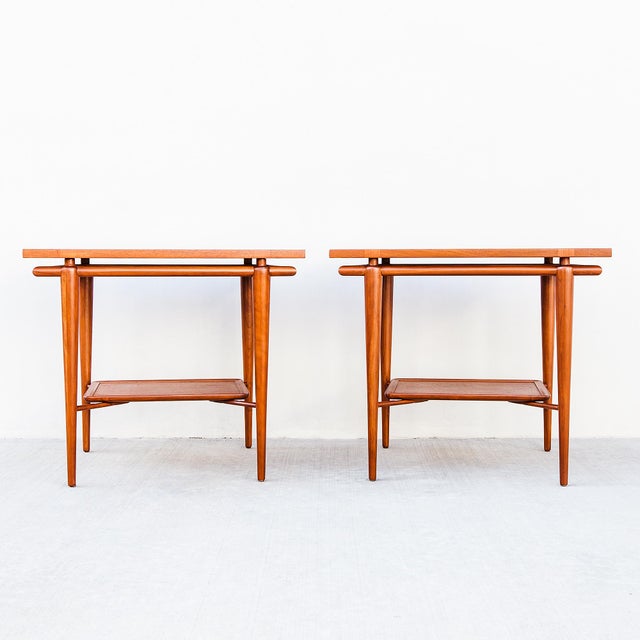 Mid-Century Modern 1950s Mid Century Floating Top Teak Side Tables by Robsjohn-Gibbings for Widdicomb For Sale - Image 3 of 12