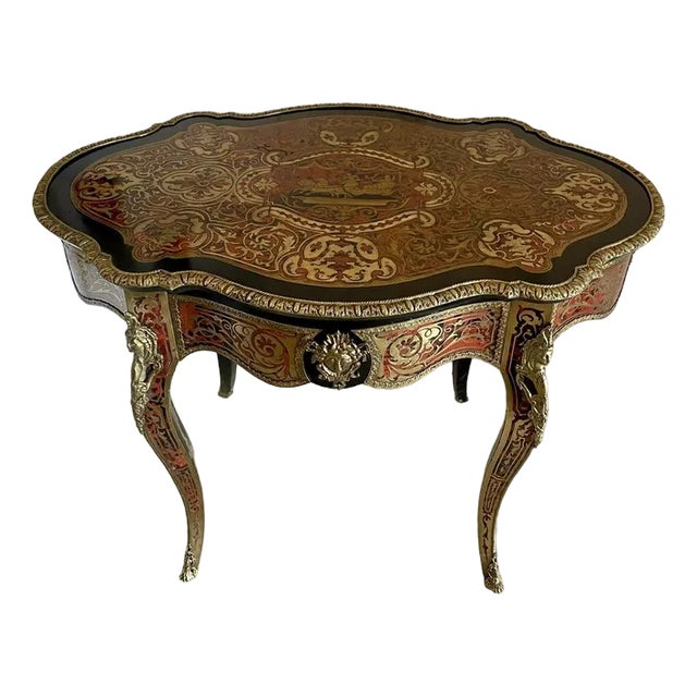 Ancient French Boulle Center Table, 1860s For Sale