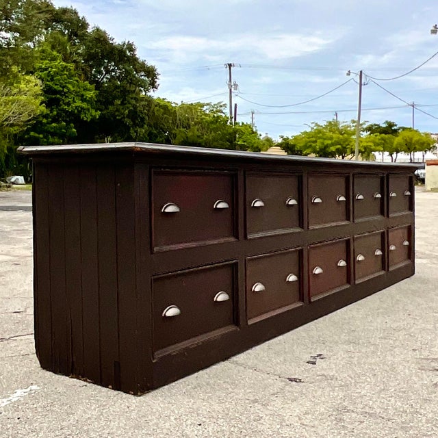 Vintage Monumemtal Rustic Pharmacy Credenza Chairish