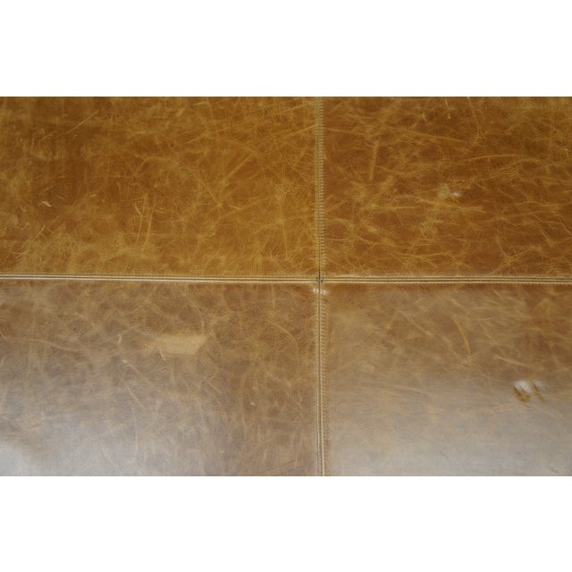 Antique French Country Oak Leather Coffee Cocktail Table For Sale - Image 10 of 12