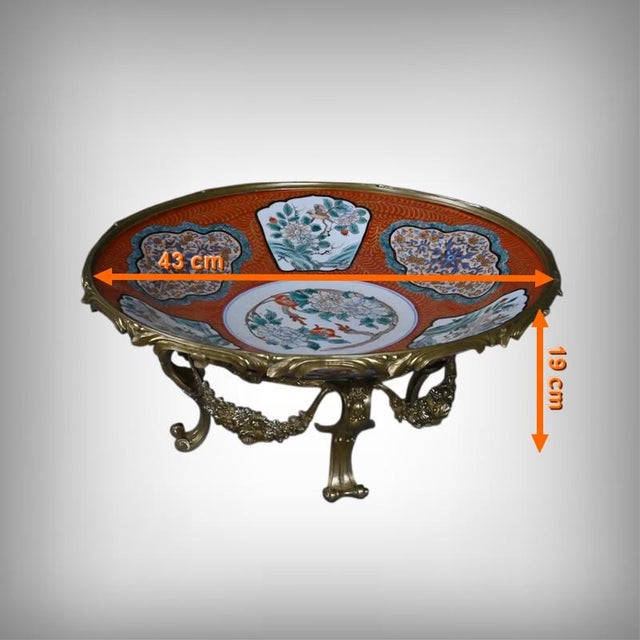 Large Imari Porcelain Bowl with Bronze Mount, Japan, Late 19th Century For Sale - Image 18 of 18
