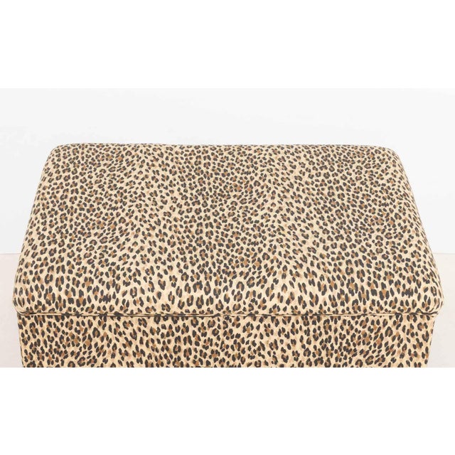 Contemporary George Smith Style Leopard Print Ottoman For Sale - Image 3 of 8