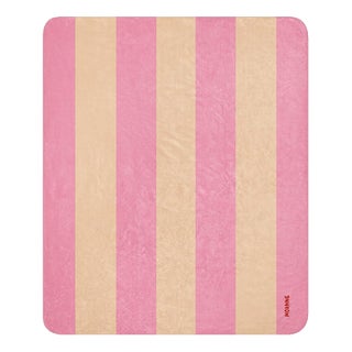 Boreal Blanket in Beige and Pink Striped For Sale