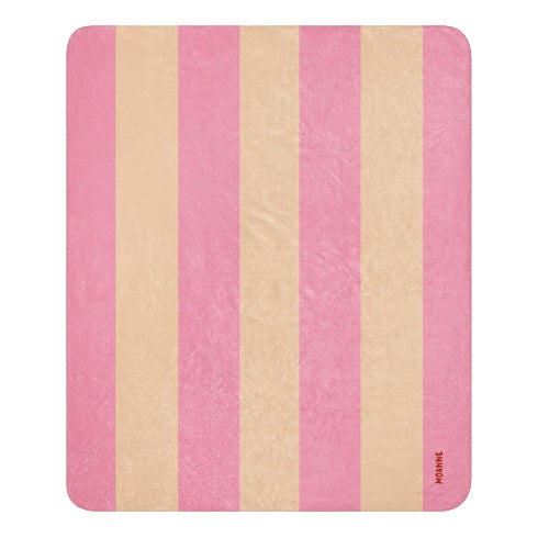 Boreal Blanket in Beige and Pink Striped For Sale