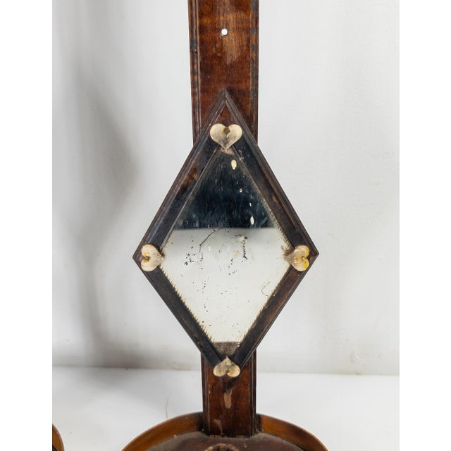 19th Century Rare Pair of Shaker or Sailor Made Mirrored Candle Sconces For Sale - Image 9 of 18
