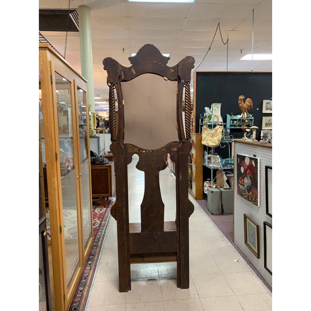 Timeless Elegance | 1900s Hall Tree W/ Original Brass Hooks, Mirror & Storage Step into the past with this striking...