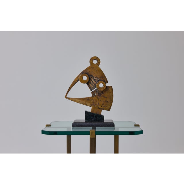 Metal Giuseppe Pulvirenti, Abstract Sculpture, 1978, Bronze on Marble Base For Sale - Image 7 of 13