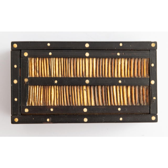 Wood Antique Anglo Indian Ebony & Porcupine Quill Box For Sale - Image 7 of 11