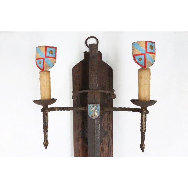 Large Wall Lamp with Sword, 1950s For Sale - Image 10 of 15