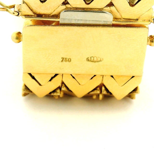 Vintage Italian 18k Gold Three-Row Chevron Bracelet, Circa 1970 For Sale - Image 10 of 10