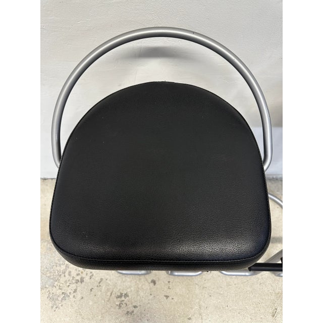 Black Postmodern Italian Bar Stools, 1980s - Set of Three For Sale - Image 8 of 12