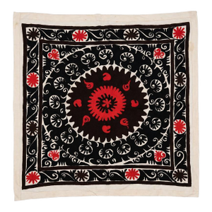 Suzani Tablecloth — Brown Tashkent Embroidery