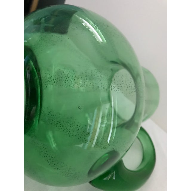 Hand Blown Green Glass Pitcher For Sale - Image 9 of 12