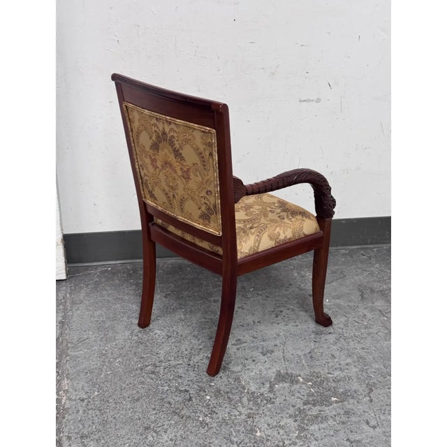 French Empire Carved Mahogany Chair, Antique For Sale - Image 4 of 12