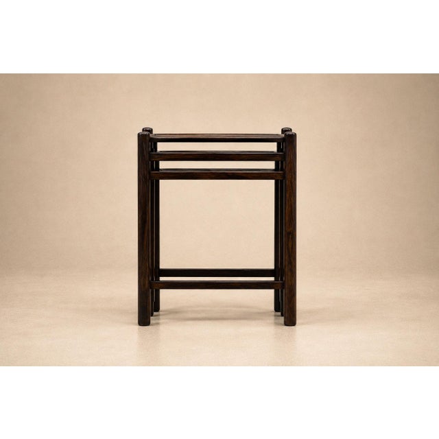 Brown Brazilian Modern Nesting Tray Tables in Rosewood by Jorge Jabour, 1960s For Sale - Image 8 of 14