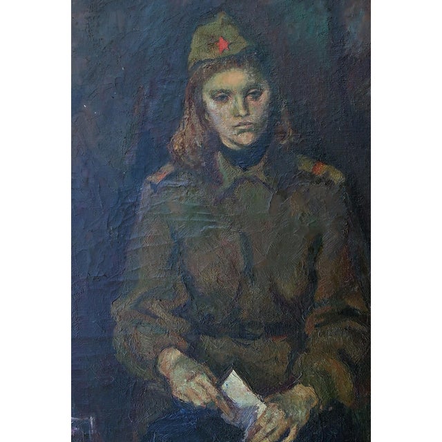 Soviet Art Oil Painting: Ukrainian Soldier Portrait, 1979 120-80 For Sale - Image 6 of 6
