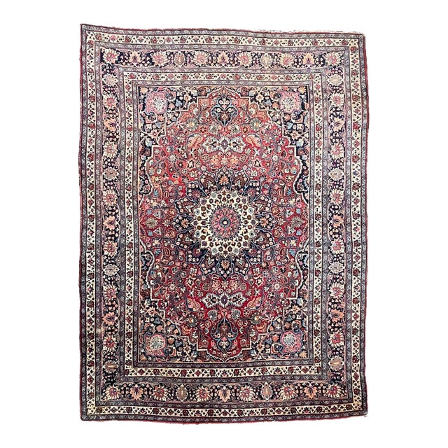 Northeast Antique with Blooming Jewel Flora Rug 10 x 13.9 For Sale
