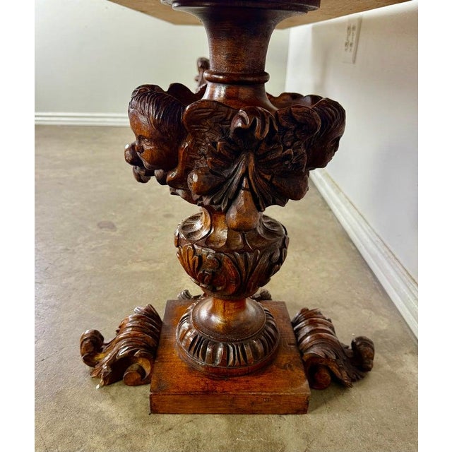 European Baroque Revival Coffee Table With Onyx Stone Top, Late 19th Century For Sale - Image 10 of 13