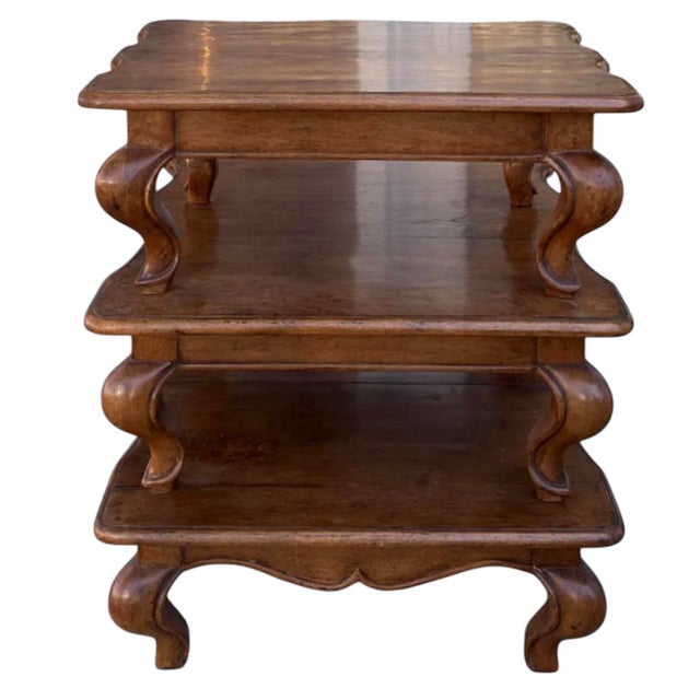 1990s Dessin Fournir Italian Walnut Three Step Side Table For Sale - Image 5 of 7