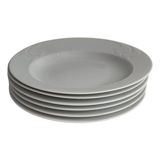 Asimmetria Soup Plates with White Rim by Björn Wiinblad for Rosenthal Studio Linie, 1986, Set of 6 For Sale