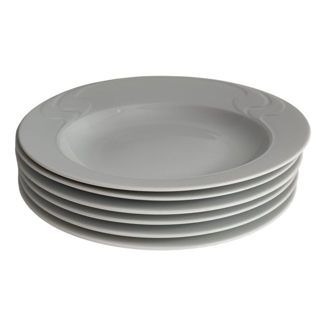 Asimmetria Soup Plates with White Rim by Björn Wiinblad for Rosenthal Studio Linie, 1986, Set of 6 For Sale