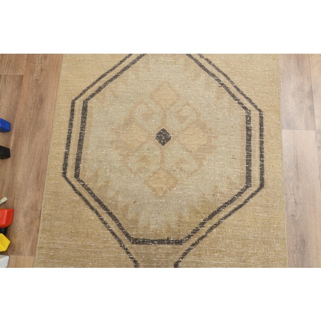 Textile Orange Turkish Vintage Handmade Wool 1970s Runner Rug For Sale - Image 7 of 10