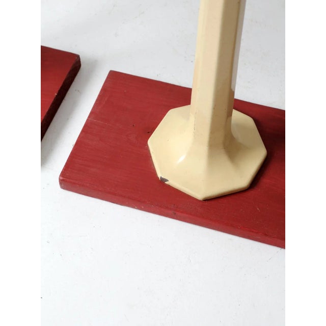 Mid-Century Modern Antique Soda Fountain Counter Stools Set of 3 For Sale - Image 3 of 13