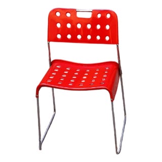 Red Omkstak Stackable Chair by Rodney Kinsman for Bieffeplast, 1980s For Sale
