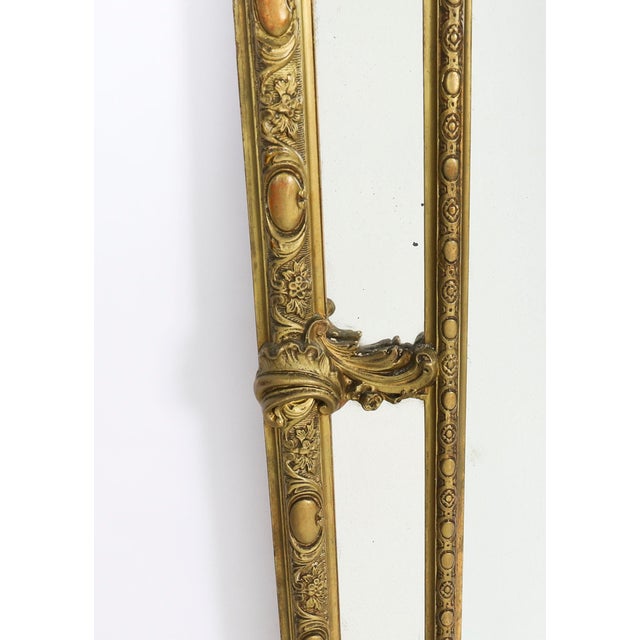Gold Antique Louis Revival Giltwood Overmantel Cushion Mirror, 1860 For Sale - Image 8 of 10
