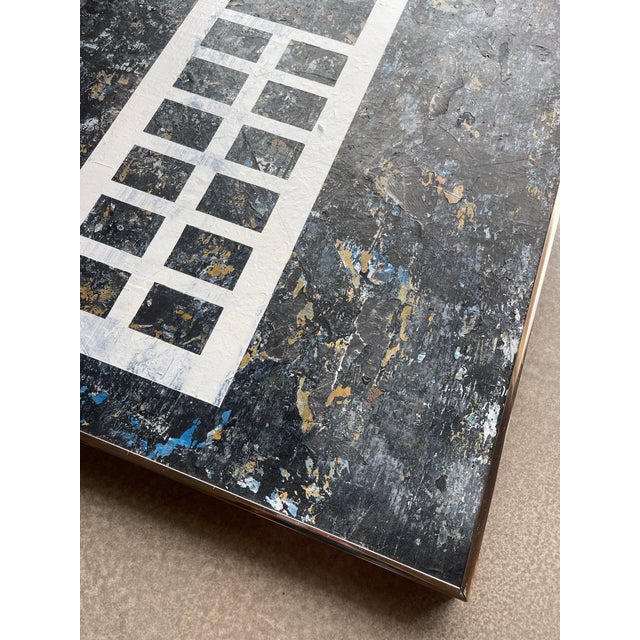 2010s Original Glass Canvas Graffiti Layered Tactile Signed Wall Art Neo Abstract Expressionism For Sale - Image 5 of 10