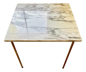Solid Bar Chrome Square Occasional / End Table in the style of Florence Knoll