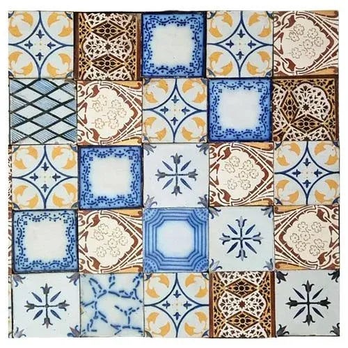 Ochre Glazed Relief Tiles, 1920s, Set of 119 For Sale - Image 11 of 11