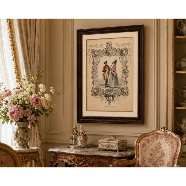 Rococo Achille Devéria, Court Costume, 1847, Lithograph For Sale - Image 3 of 9