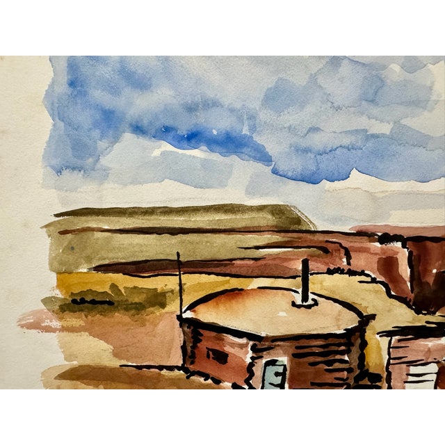 Original watercolor on paper by Henry Emil Salloch, also known as Heinz Emil Salloch, the German-born American artist and...