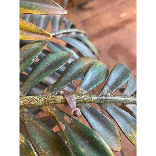 Vintage Italian 1960's Toile Palm Tree Lamp For Sale - Image 4 of 10