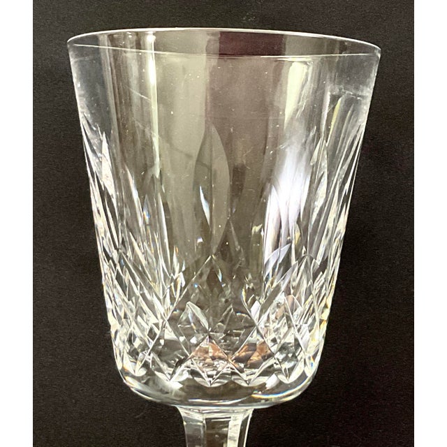 1980s Waterford, Crystal of Ireland, Lismore, 7 Inch High, 6 Ounce Wines - Set of Six For Sale - Image 6 of 8