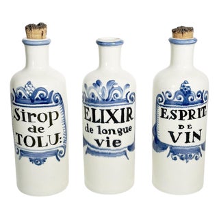 French Provencial Ceramic Bottles, 1960, Set of 3 For Sale