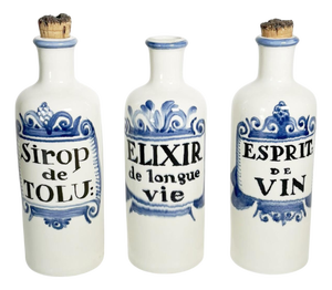 French Provencial Ceramic Bottles, 1960, Set of 3