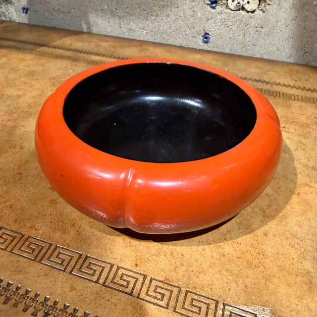 Japanese Lacquerware Bowl/Tea Caddy Persimmon Shape Nishimura Shoun For Sale - Image 9 of 13