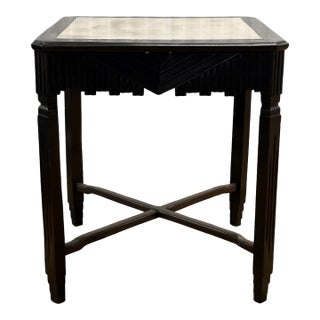 Early 20th Century "Old Shanghai" Style Tieli Wood & Marble Top Center Table For Sale