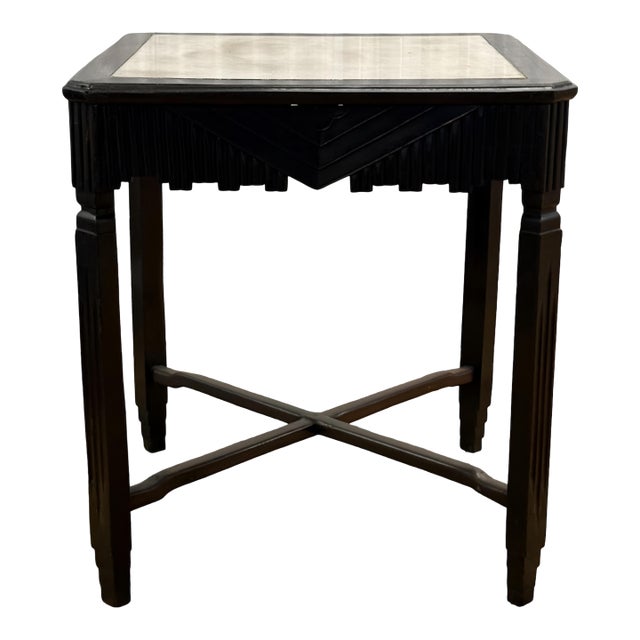 Early 20th Century "Old Shanghai" Style Tieli Wood & Marble Top Center Table For Sale