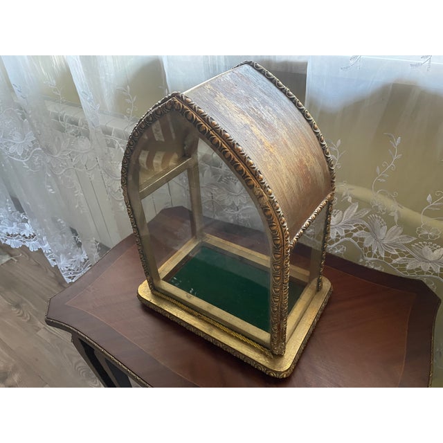 20th Century Neo-Gothic Eclectic Display Case in Wood and Glass with Decorative Plasterwork, 1890s For Sale - Image 10 of 16