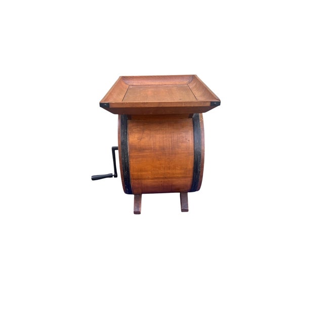 Wood Antique Primitive Butter Churn Side Table For Sale - Image 7 of 16