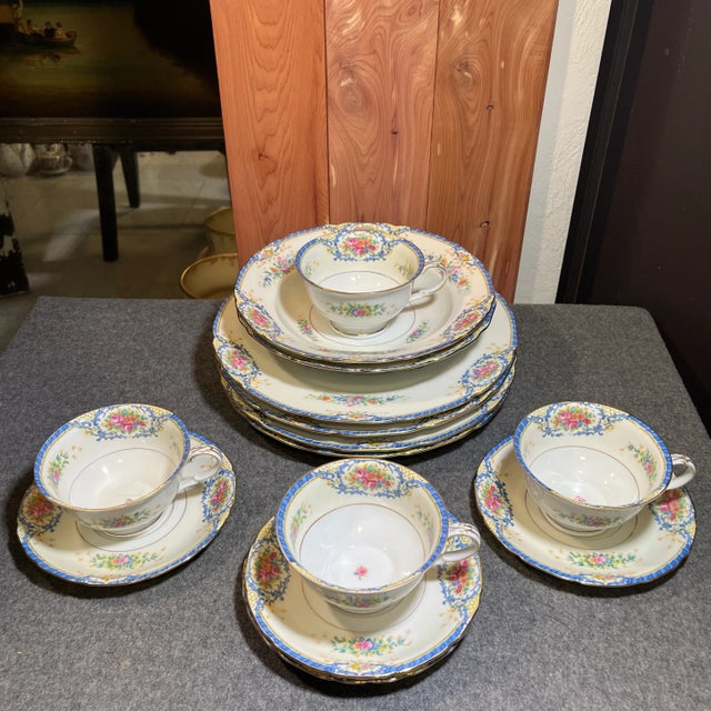 14 Piece-Early 20th Century Rhoda Rhoda Blue by Black Knight Dinnerware Set, Germany For Sale - Image 11 of 11