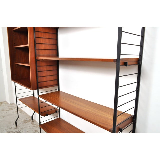 Wood Vintage Wall System with Bookcase by Combineurop, 1960s For Sale - Image 7 of 13