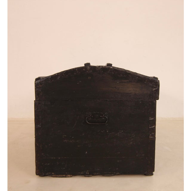 Vintage Steamship Black Trunk, 1920s For Sale - Image 16 of 18