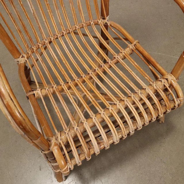 Wood Bamboo Armchair, 1980s For Sale - Image 7 of 10